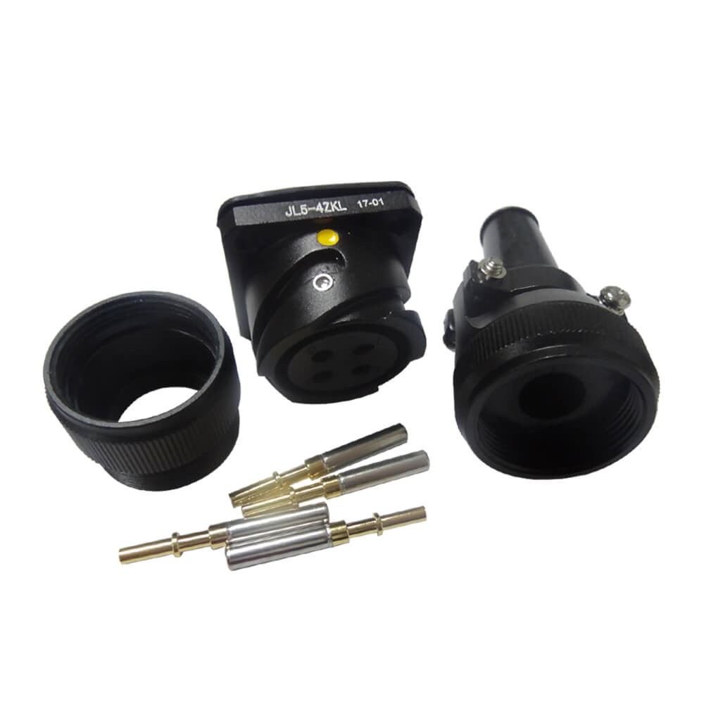 JL Socket Traction Motor Connector 4 Pin Female Panel Mount Bayonet Coupling 180°American-Standard Solder