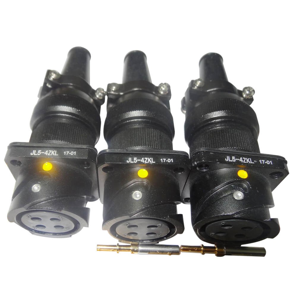 JL Socket Traction Motor Connector 4 Pin Female Panel Mount Bayonet Coupling 180°American-Standard Solder