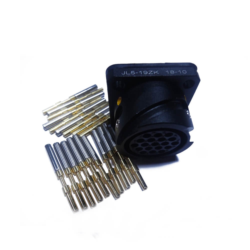 Traction Motor Connector JL 19 Pin Sockt Female 180° Solder American-Standard Panel Mount Cable