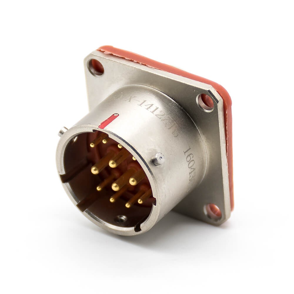 12 Pin Electrical Connector Y50EX 14 Shell Size Straight Bayonet Coupling Solder Male Butt-Joint Female
