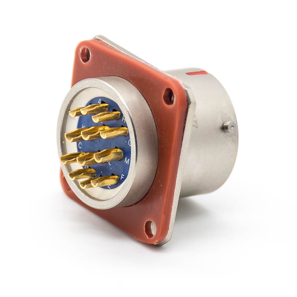 12 Pin Electrical Connector Y50EX 14 Shell Size Straight Bayonet Coupling Solder Male Butt-Joint Female