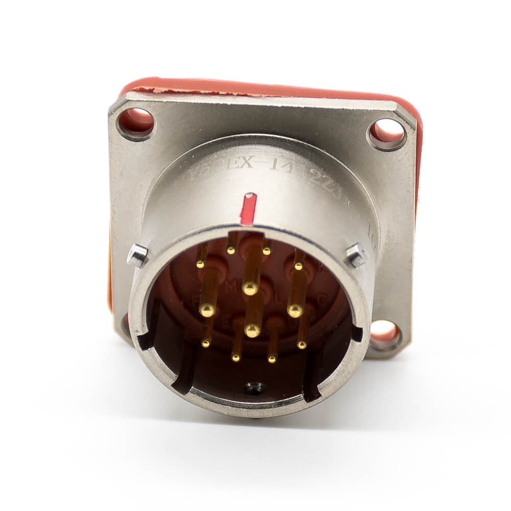 12 Pin Electrical Connector Y50EX 14 Shell Size Straight Bayonet Coupling Solder Male Butt-Joint Female