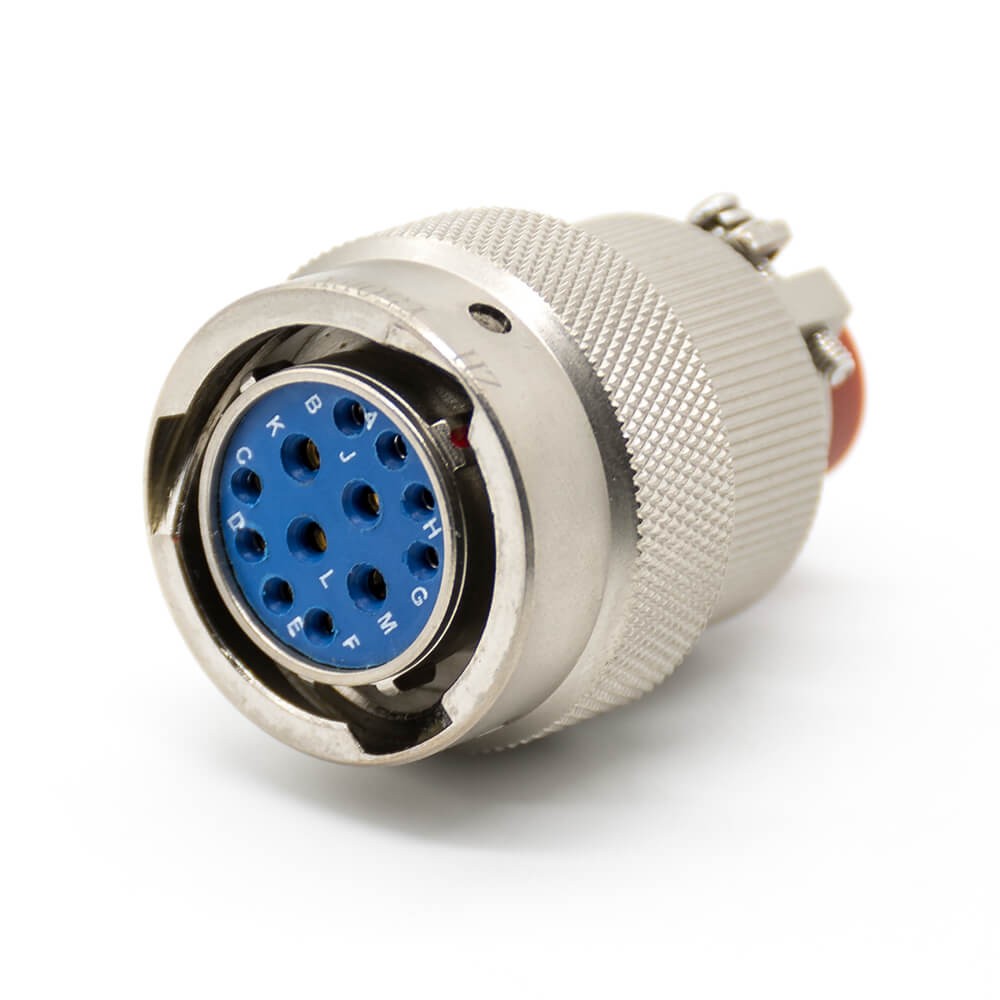 12 Pin Electrical Connector Y50EX 14 Shell Size Straight Bayonet Coupling Solder Male Butt-Joint Female