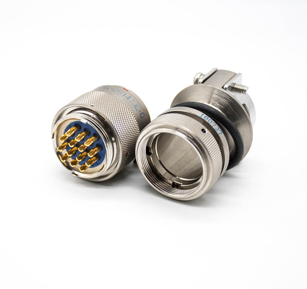 14 Pin Plug Y27G Admiralty Metal 20 Shell Size Plug Male Straight Solder cup 180 Degree Bayonet Coupling Connectors