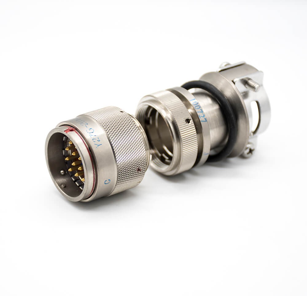 14 Pin Plug Y27G Admiralty Metal 20 Shell Size Plug Male Straight Solder cup 180 Degree Bayonet Coupling Connectors