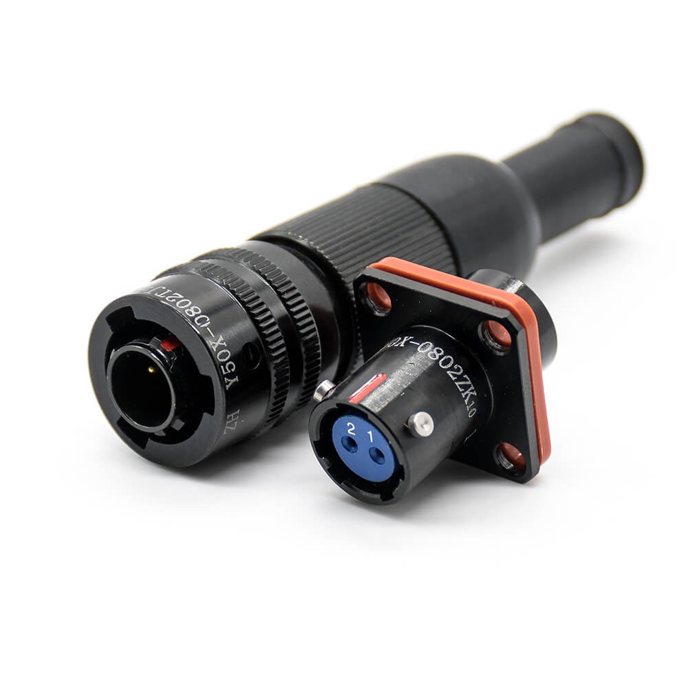 2 Pin Circular Connector Straight Bayonet Coupling 08 Shell Size Cable Solder Male Butt-Joint Female Y50X Connector