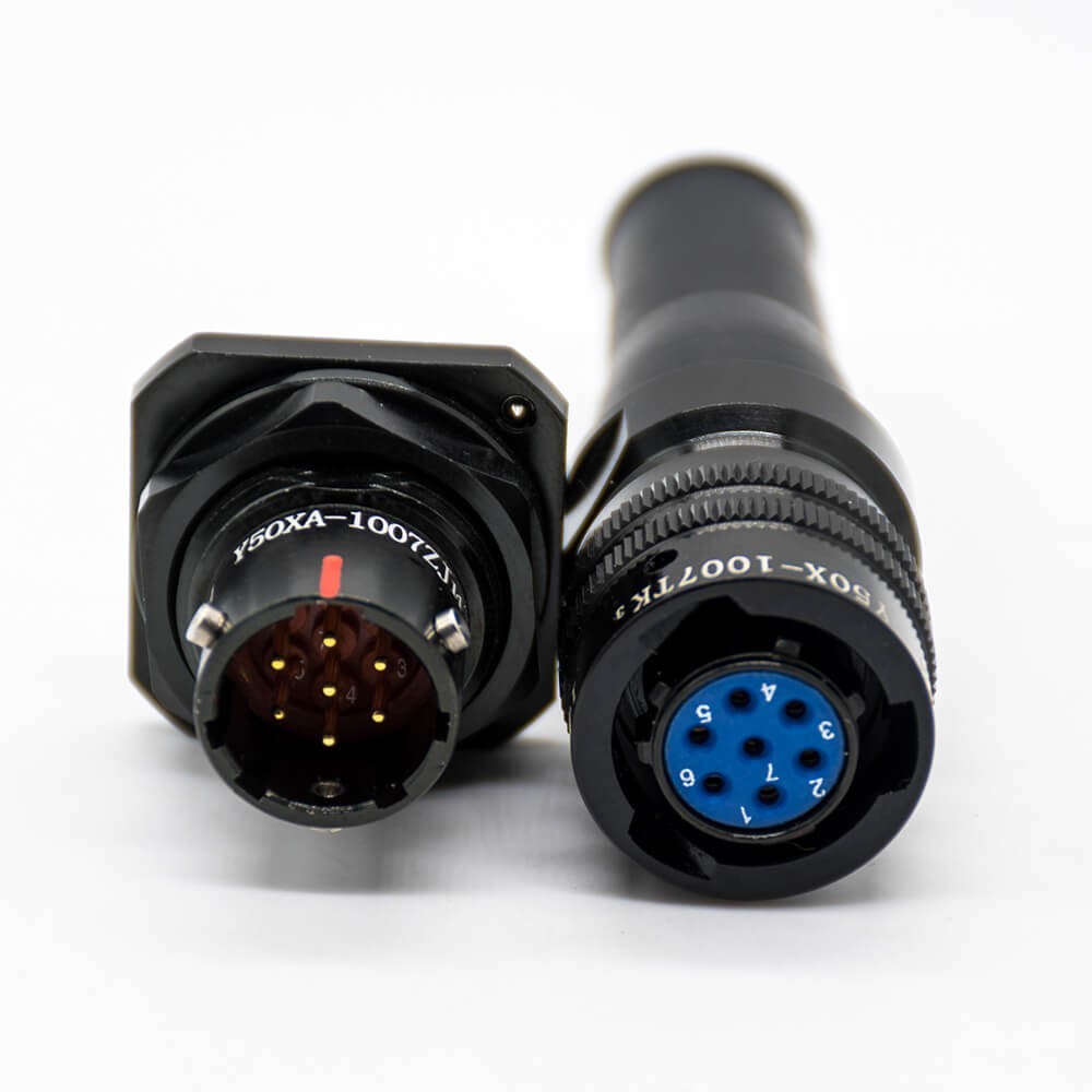 7Pin Circular Electrical Connector Bayonet Coupling Cable Solder Panel Mount/PCB Male Docking Type Female 10 Shell Y50X
