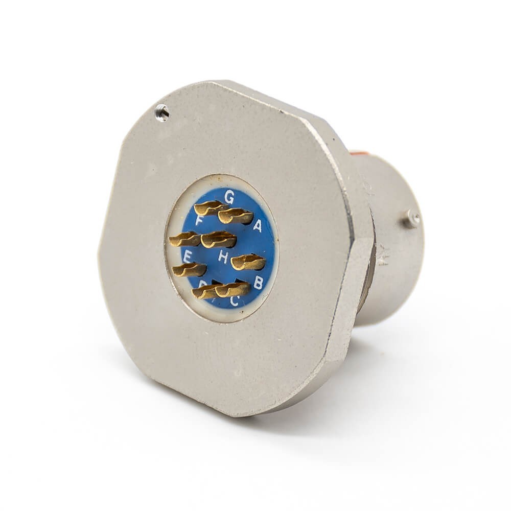 Circular Electrical Connector Solder Cup Y50EX 12 Shell Size Socket 8 Pin Female Straight Front Bulkhead Waterproof