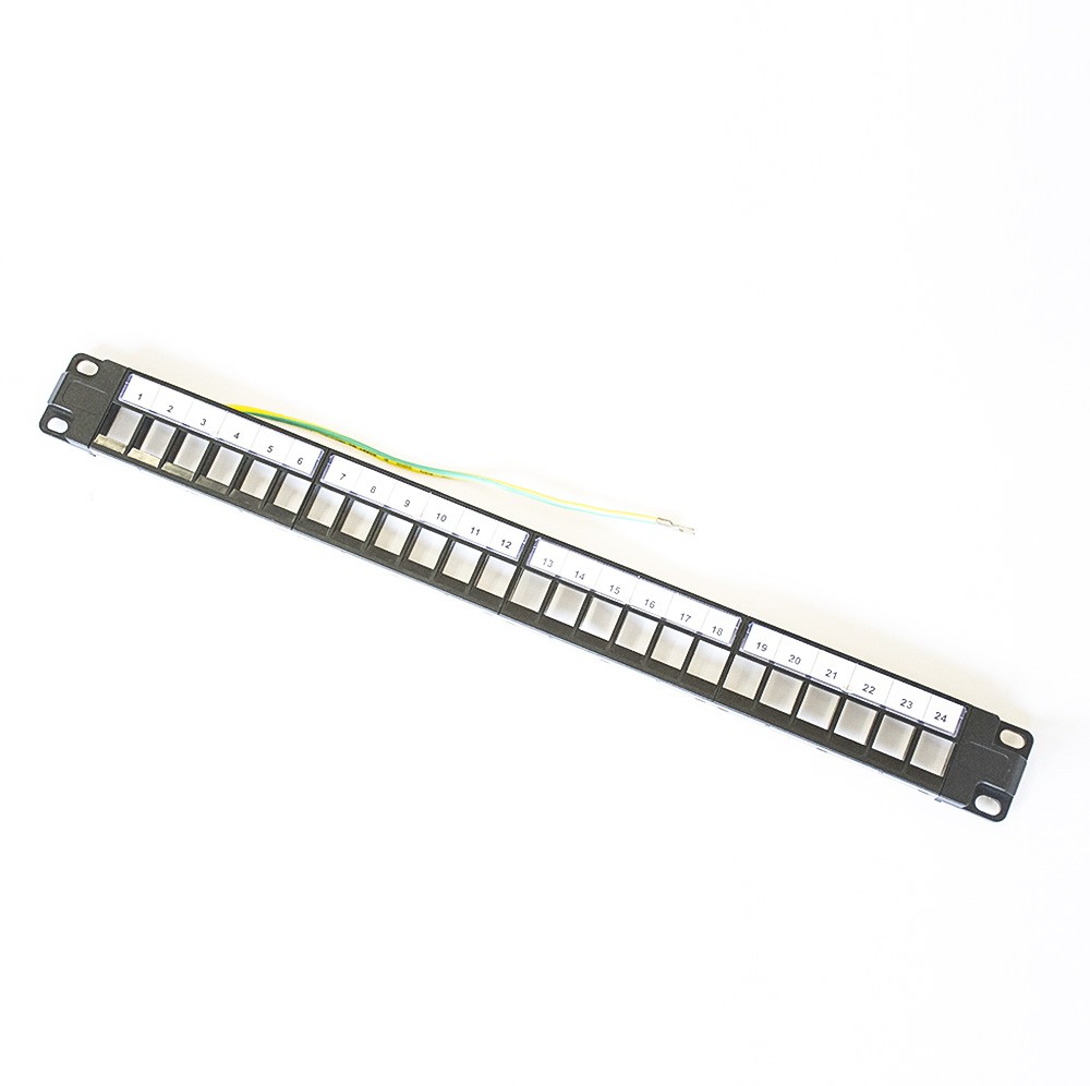 24 Ports RJ45 Patch Panel Without RJ45 Keystone Jack 19''1U For CAT6A CAT6 CAT5E
