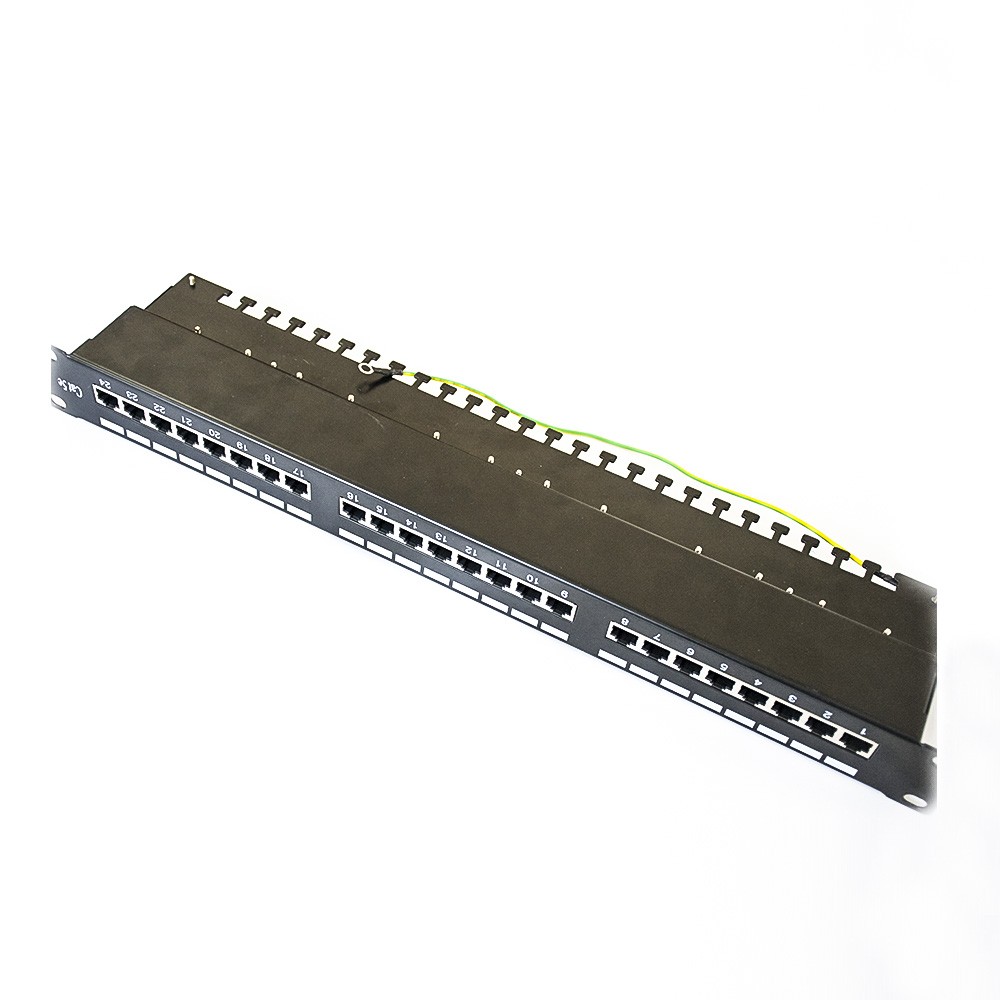 Patch Panel 24 Ports For Cat5e Cable 1U Panel Mount