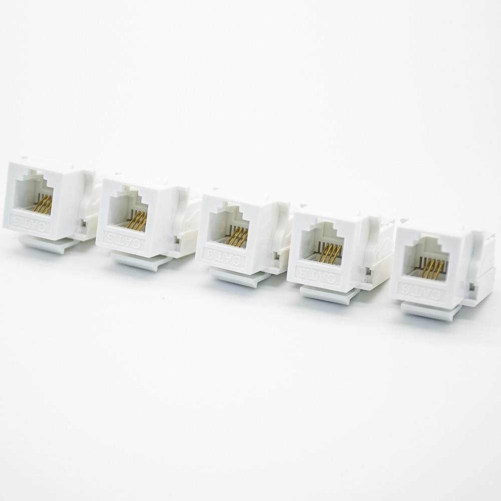 RJ11 4 Pin Connector Unshielded PCB Mount Single Port CAT3 Gold-plated Contacts