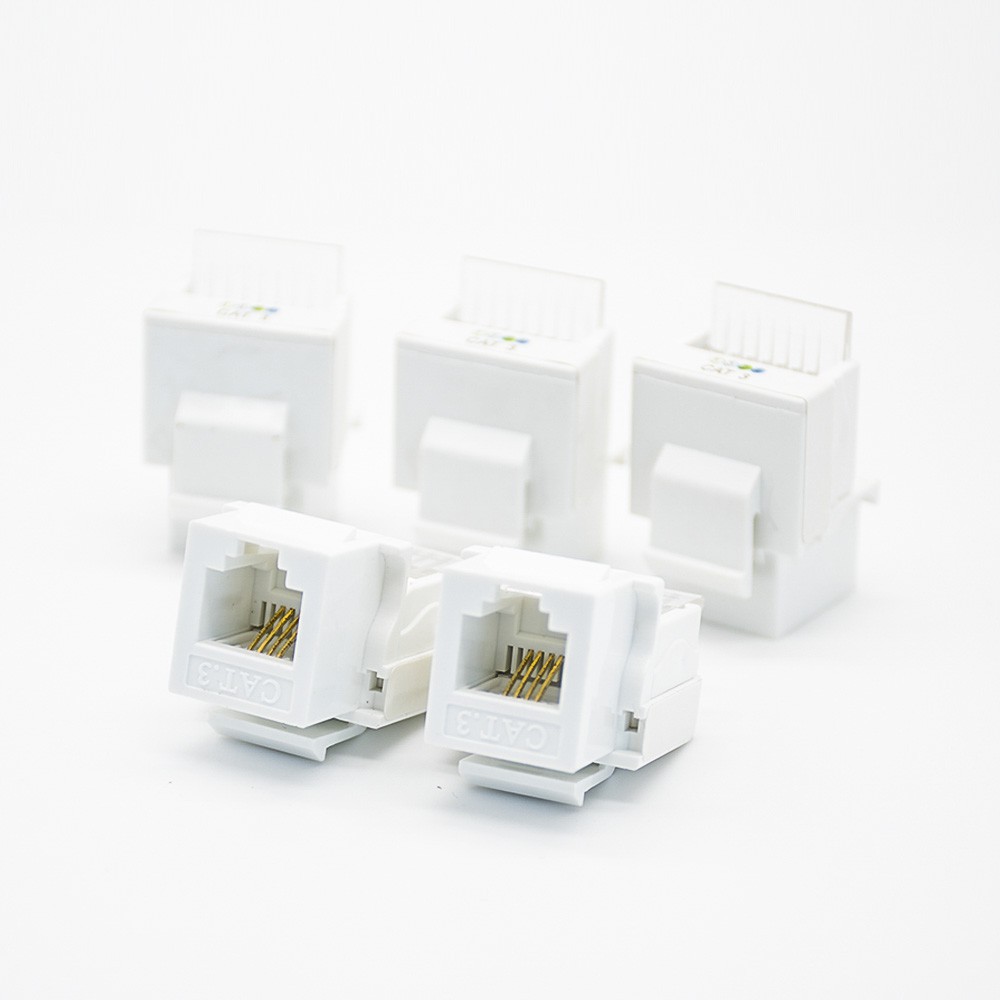 RJ11 4 Pin Connector Unshielded PCB Mount Single Port CAT3 Gold-plated Contacts