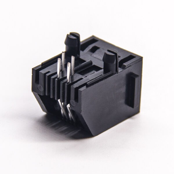 RJ11 Female 1 Port 4P4C Unshielded Jack Through Hole for PCB Mount