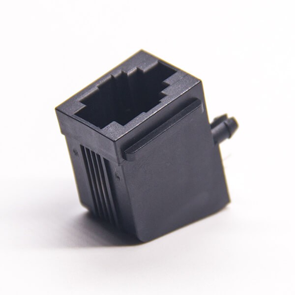 RJ11 Socket 2P2C Unshielded Connector Through Hole Black Shell