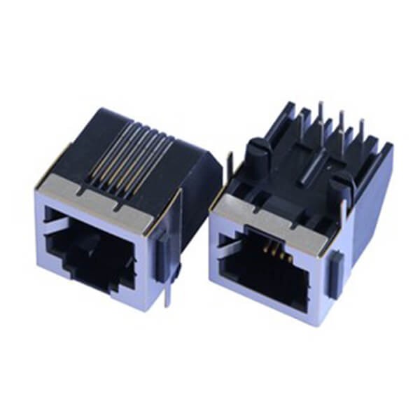 2pcs Shielded RJ12 Connector Single Port Socket Without LED