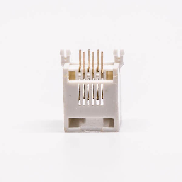 5pcs Female RJ12 Connectors 1 Port 6P White Right Angle Gold Plated Without LED