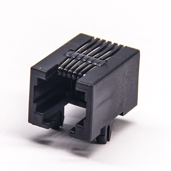 6P6C Modular Connector RJ12 Connector 90 Degree Through Hole Unshielded