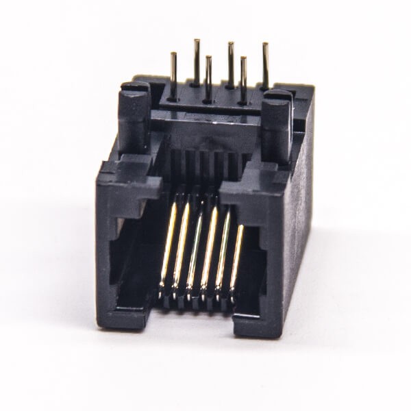 6P6C Modular Connector RJ12 Connector 90 Degree Through Hole Unshielded