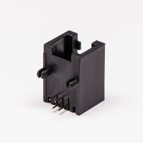 Female RJ14 Connector 1 Port Black R/A 6P4C Unshield Without LED 10PCS