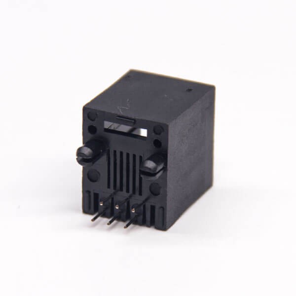 6P6C RJ25 Connector Straight Plastic Black Single Port Through Hole