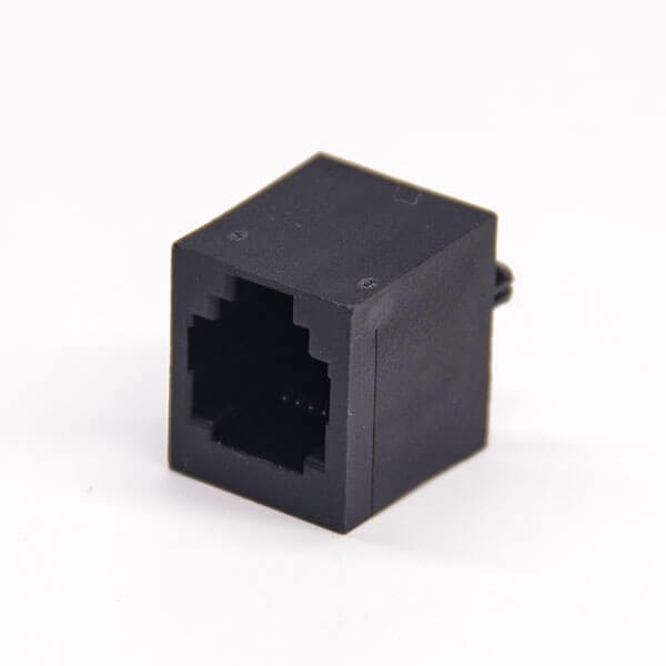 6P6C RJ25 Connector Straight Plastic Black Single Port Through Hole 30pcs