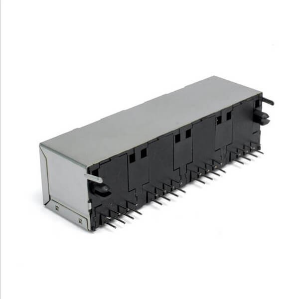4 Port RJ45 Connector 8 Pin Shiled Network Modular 8P8C R/A without Led