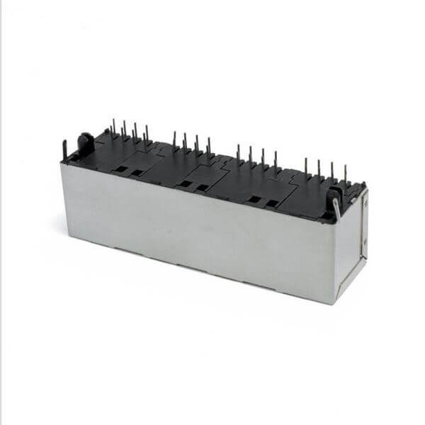4 Port RJ45 Connector 8 Pin Shiled Network Modular 8P8C R/A without Led