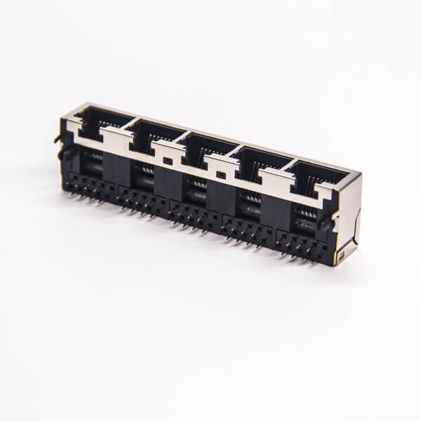 5 Port RJ45 8P8C Through Hole PCB Mount Shielded Jack Connector