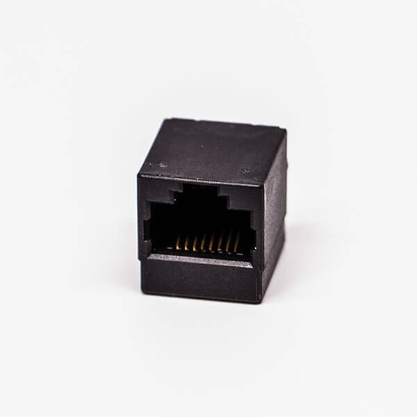 5pcs RJ45 Female 180 Degree Connector 1 Port 8P Black Unshield Without LED