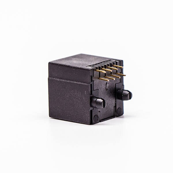 5pcs RJ45 Female 180 Degree Connector 1 Port 8P Black Unshield Without LED