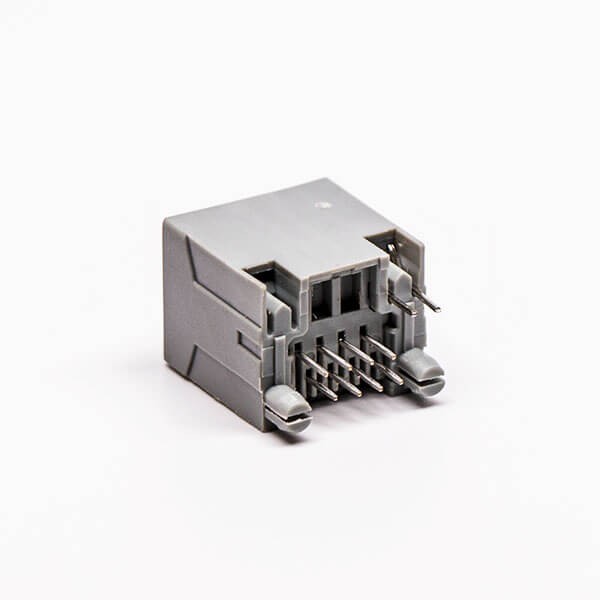 5pcs RJ45 Female PCB Connector 1 Port Gray Unshield and With LED for PCB