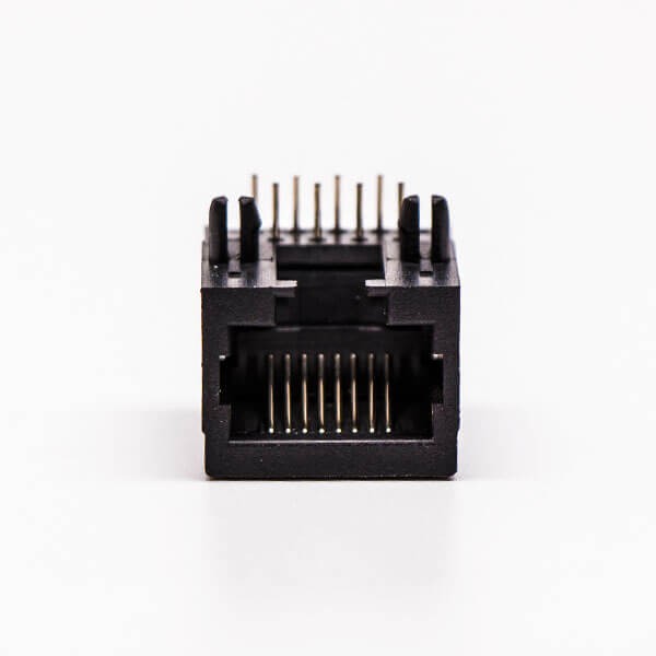 5pcs RJ45 Female Plug 90 Degree 4 Port Black 90° Unshield Without LED for PCB Mount