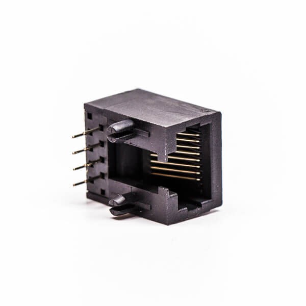 5pcs RJ45 Female Plug 90 Degree 4 Port Black 90° Unshield Without LED for PCB Mount