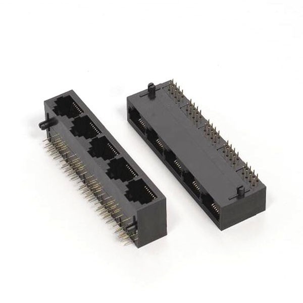 5Port RJ45 Connector Unshield Plastic Female 8P8C 1X5 Port Socket Witout Led