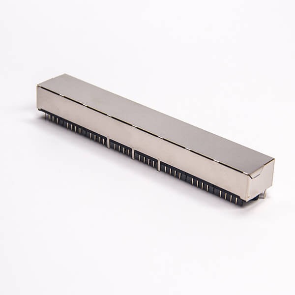 8 Port RJ45 Socket 90 Degree 8p8c Shielded DIP Type PCB Mount Network Connector