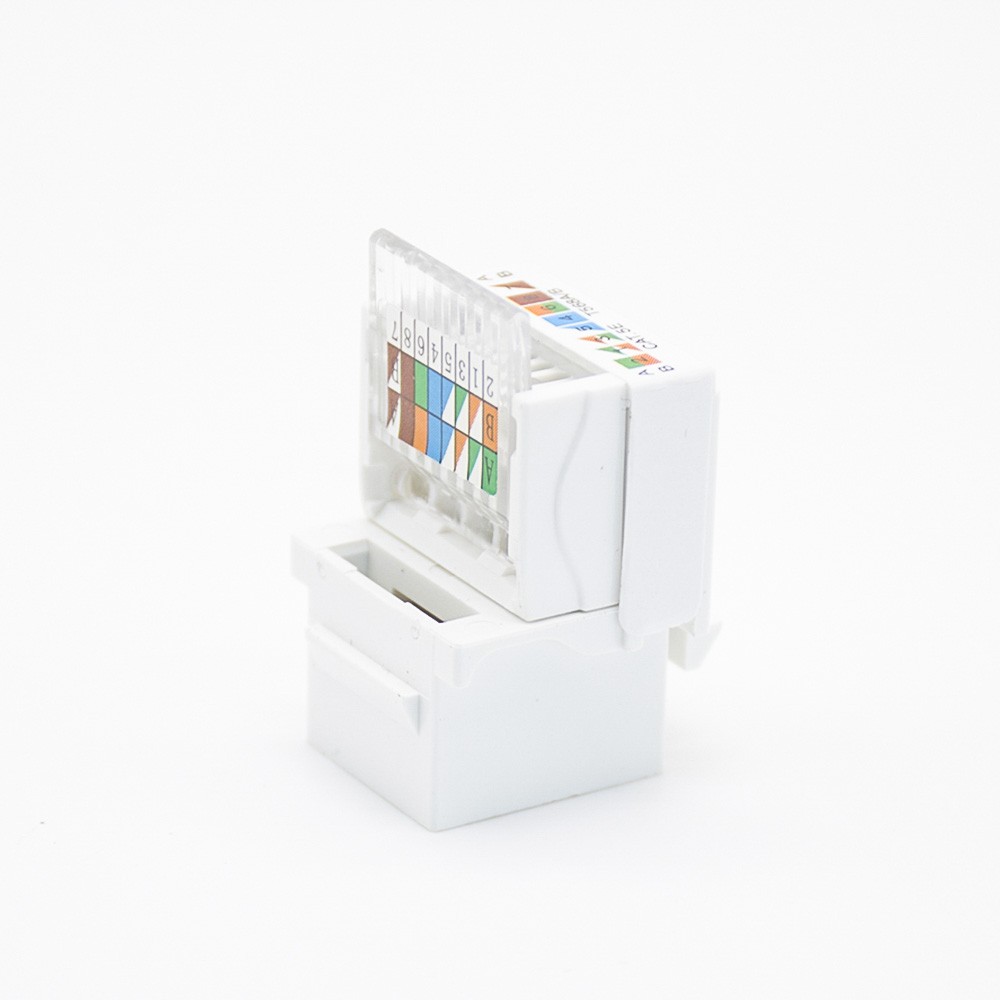 8P8C Modular Connectors Unshielded Single Port White CAT5E PCB Mount Network Module