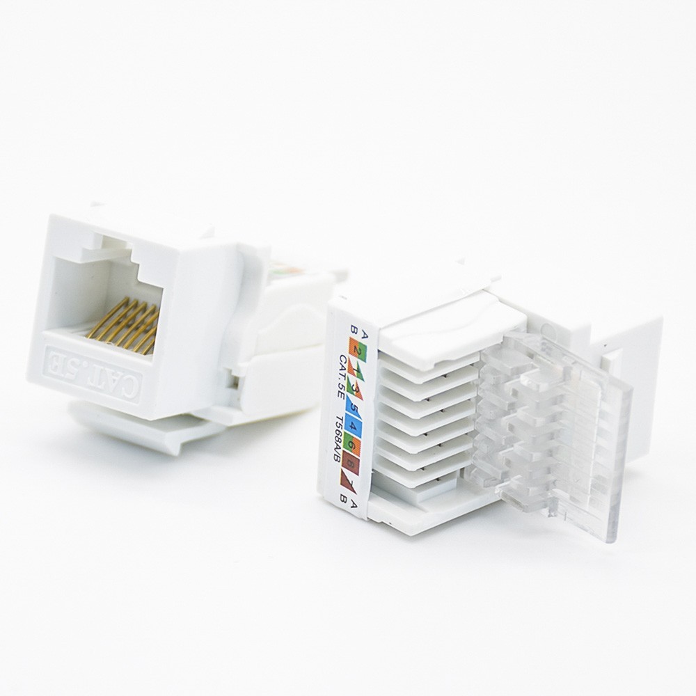 8P8C Modular Connectors Unshielded Single Port White CAT5E PCB Mount Network Module