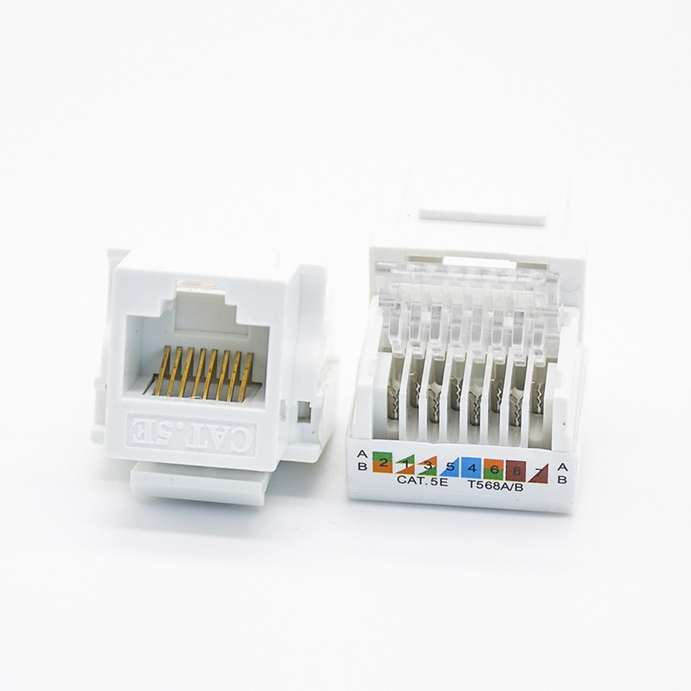 8P8C Modular Connectors Unshielded Single Port White CAT5E PCB Mount Network Module