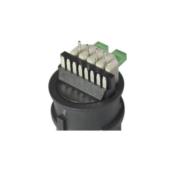 Camera Waterproof RJ45 Tail Line Connector Black Flat Terminal with Double LED Lights Network Socket for Wire Solder 20pcs