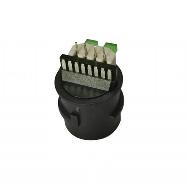 Camera Waterproof RJ45 Tail Line Connector Black Flat Terminal with Double LED Lights Network Socket for Wire Solder