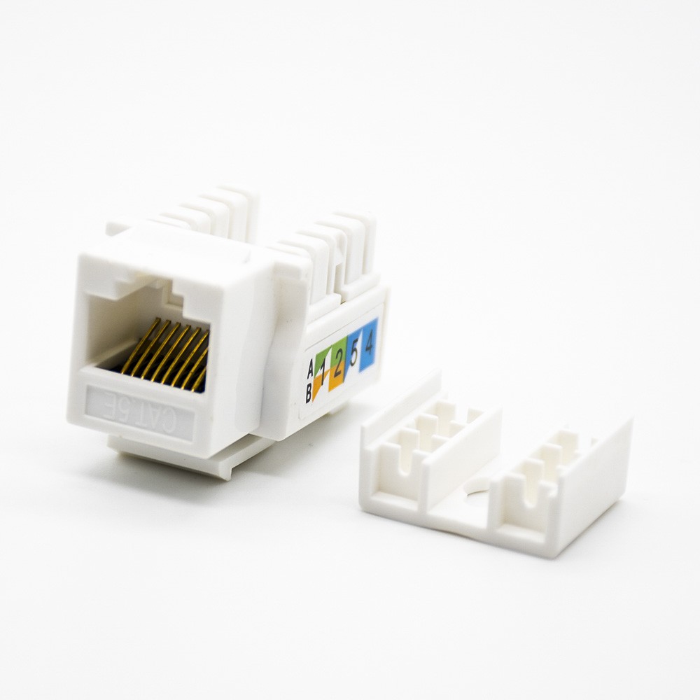 Cat5e Keystone Jack 90 Degree UTP Through Hole 8P8C Single Port RJ45 Network Module