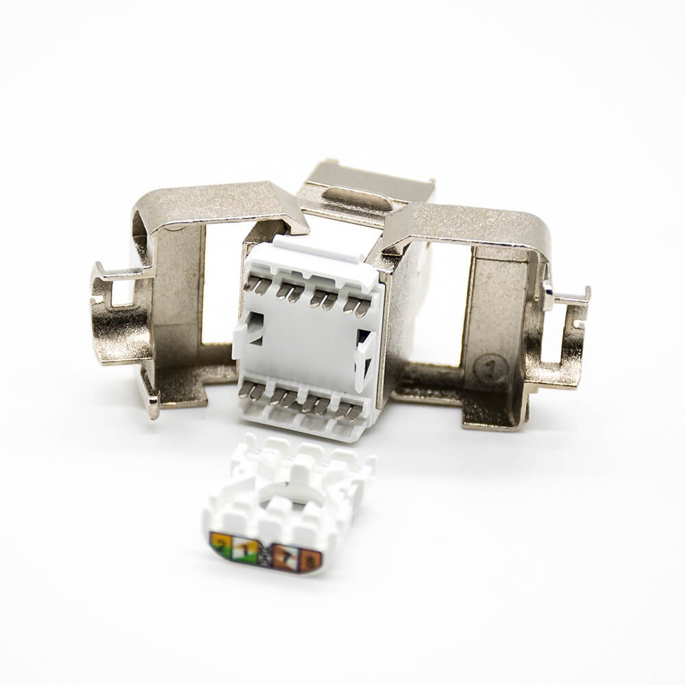 Cat5e RJ45 Jack Single Port Unshielded Through Hole Angled Network Module