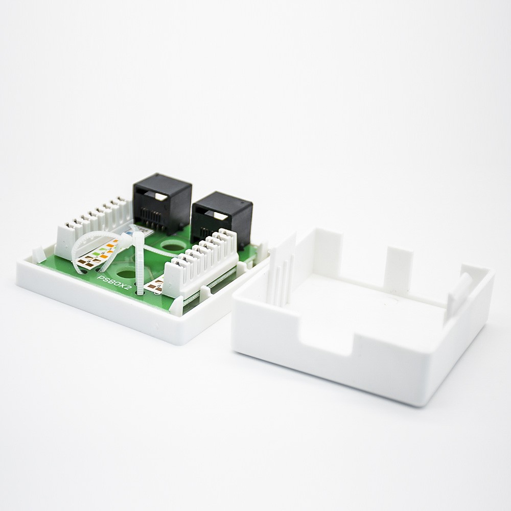 Cat6 8P8C Modular Connectors Unshielded PCB Mount Dual Port Desktop Network Interface