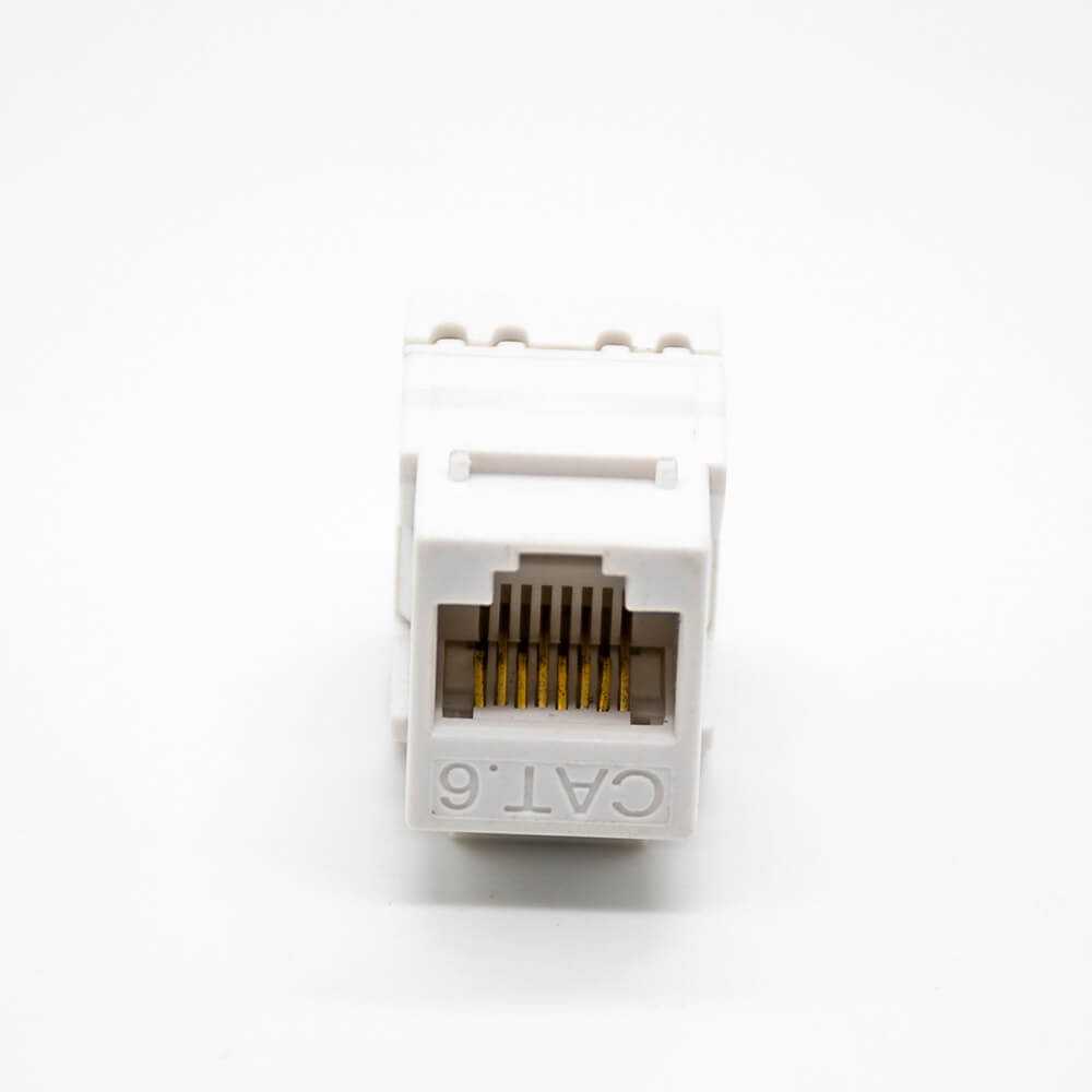 Cat6 RJ45 Keystone Jack Unshielded 180 Degree 8P8C Single Port Network Connector