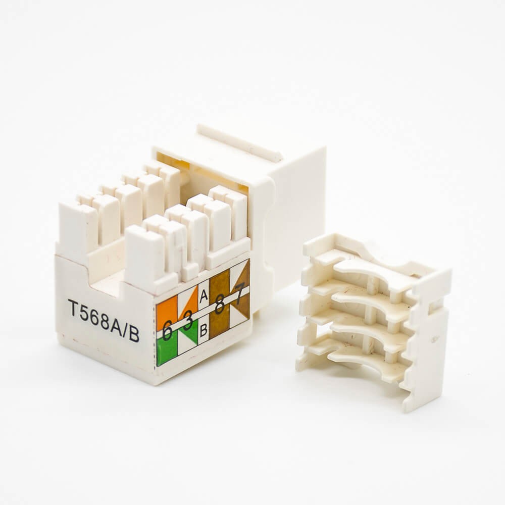 Keystone Jack RJ45 90 Degree CAT5E Unshielded Single Port Network Module