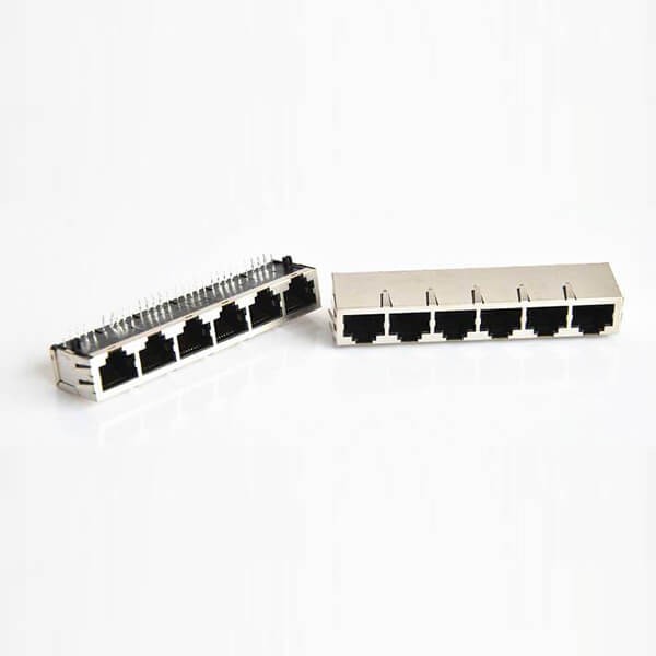 Modular RJ45 Connectors 1*5PORT Shield Shrapnel Without Light for PCB Mount