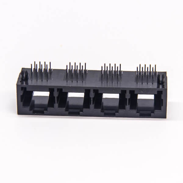 Port RJ45 4 Port Types 90 Degree Plastic Black Unshielded without LED 20pcs