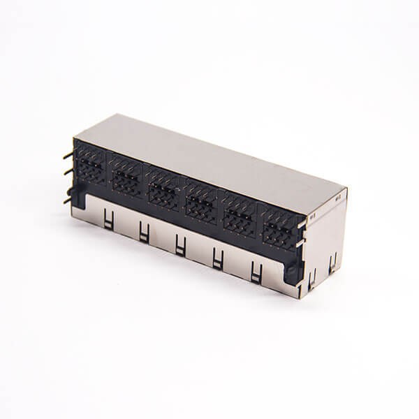 RJ45 2x6 Jack Modular Erhernet Network Connector Shielded Through Hole 90 Degree