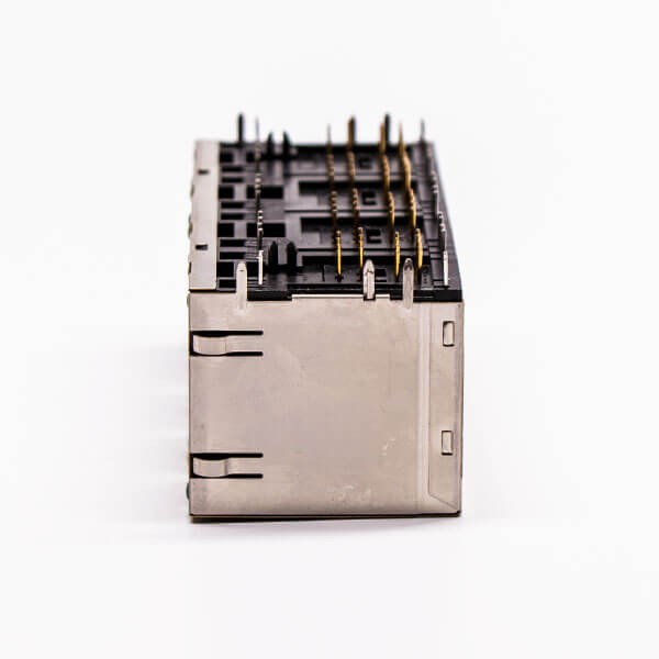 RJ45 8 Pin Connector Female R/A 8 Port Gold Plated with Shield and LED for PCB