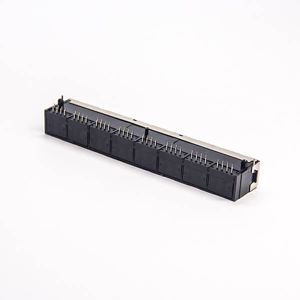 RJ45 8 Port Jack 8P8C Right Angled Network Connector DIP Type PCB Mount